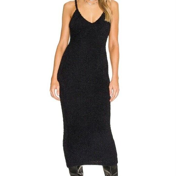 NWT AFRM X Revolve Jala Sleeveless Black Knit Bodycon Midi Dress Size Medium - Picture 1 of 8